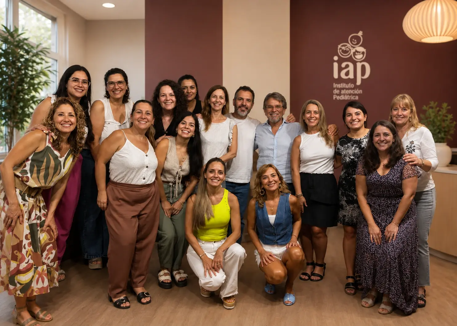 Pediatra del IAP durante un control de salud a una niña acompañada por su papá
